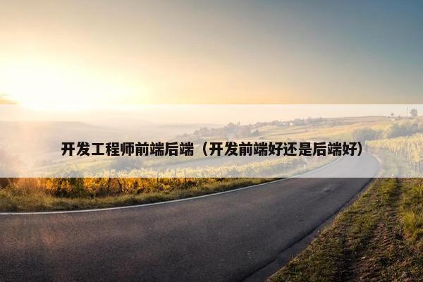 开发工程师前端后端（开发前端好还是后端好）