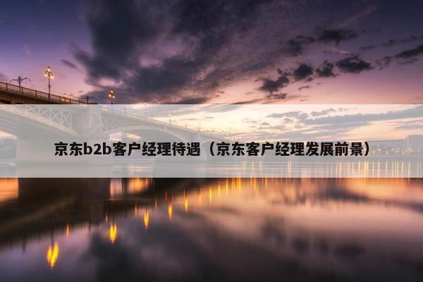 京东b2b客户经理待遇（京东客户经理发展前景）