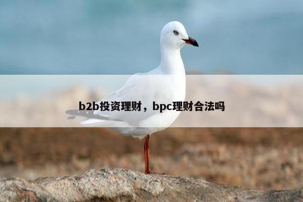 b2b投资理财，bpc理财合法吗