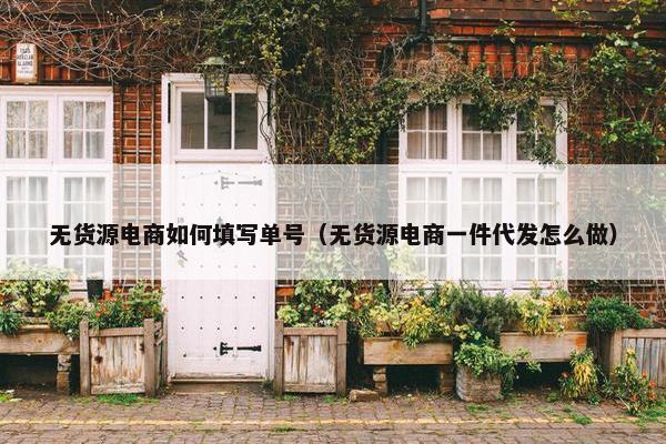 无货源电商如何填写单号（无货源电商一件代发怎么做）