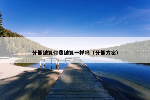 分佣结算付费结算一样吗（分佣方案）