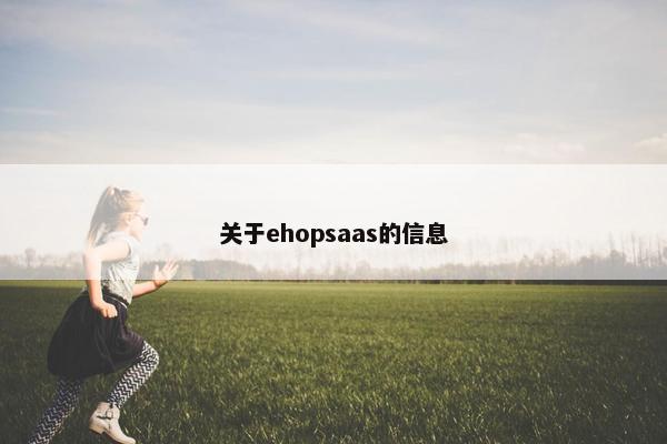 关于ehopsaas的信息