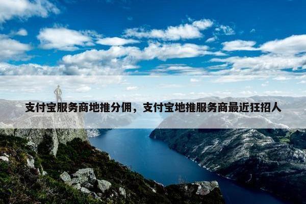支付宝服务商地推分佣，支付宝地推服务商最近狂招人