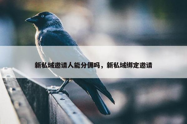 新私域邀请人能分佣吗，新私域绑定邀请