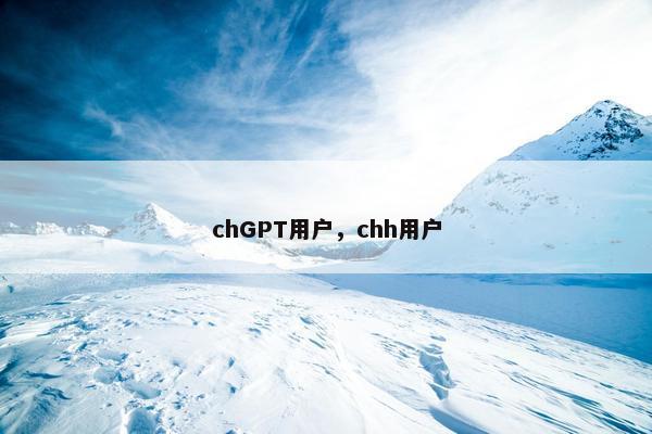 chGPT用户，chh用户