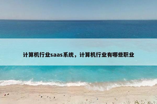 计算机行业saas系统，计算机行业有哪些职业