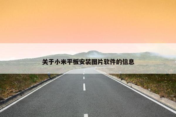 关于小米平板安装图片软件的信息