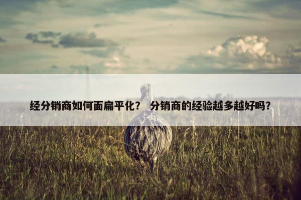 经分销商如何面扁平化？ 分销商的经验越多越好吗？