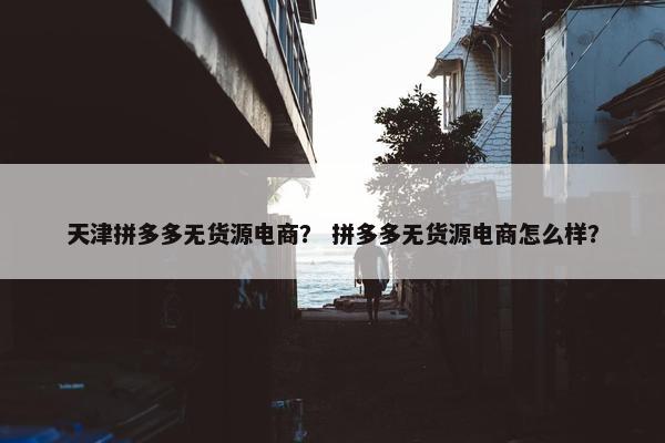 天津拼多多无货源电商？ 拼多多无货源电商怎么样？