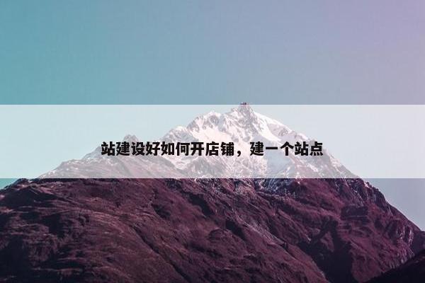 站建设好如何开店铺，建一个站点