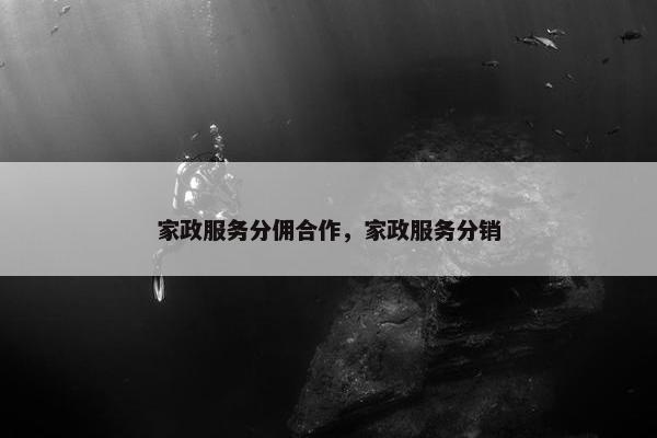 家政服务分佣合作，家政服务分销