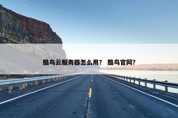 酷鸟云服务器怎么用？ 酷鸟官网？