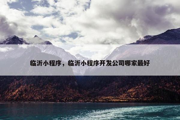 临沂小程序，临沂小程序开发公司哪家最好