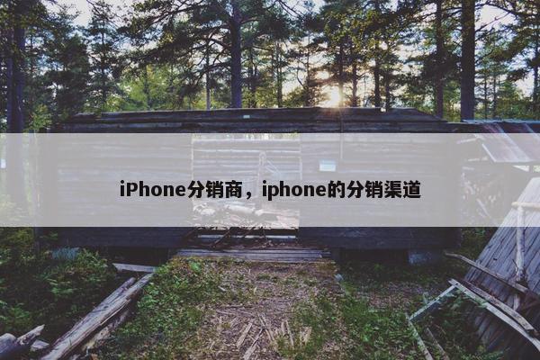 iPhone分销商，iphone的分销渠道