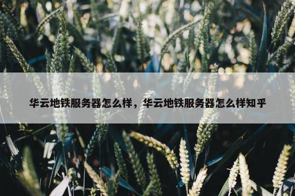 华云地铁服务器怎么样，华云地铁服务器怎么样知乎