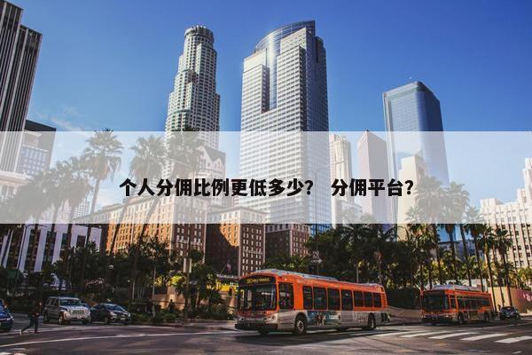 个人分佣比例更低多少？ 分佣平台？