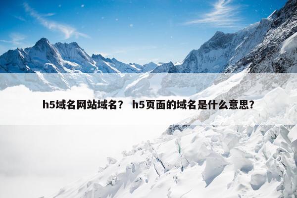 h5域名网站域名？ h5页面的域名是什么意思？