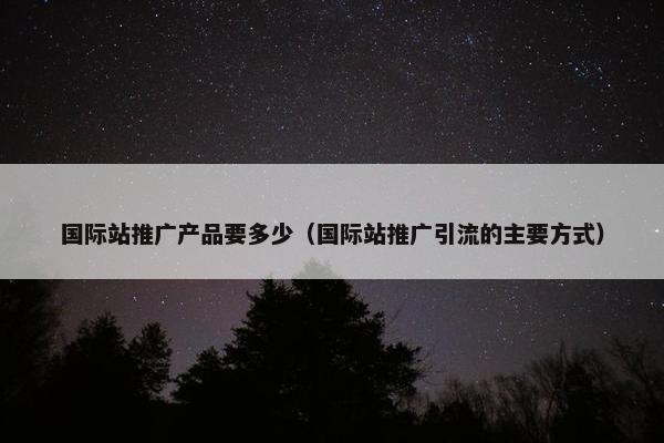 国际站推广产品要多少（国际站推广引流的主要方式）