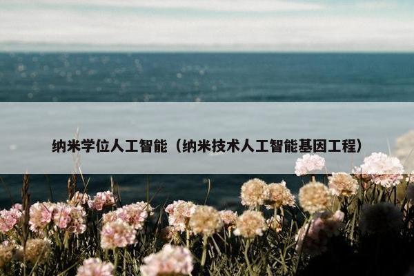 纳米学位人工智能（纳米技术人工智能基因工程）