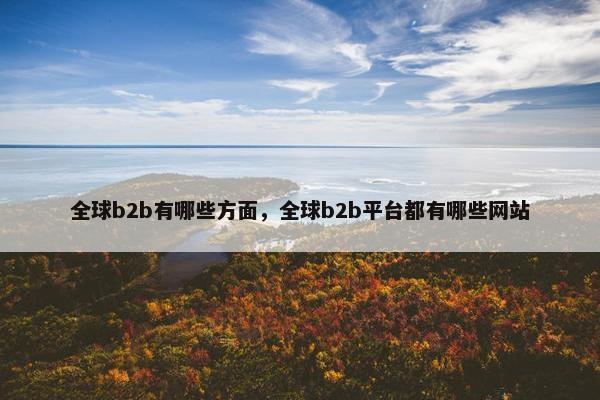 全球b2b有哪些方面，全球b2b平台都有哪些网站