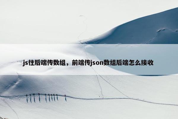 js往后端传数组，前端传json数组后端怎么接收