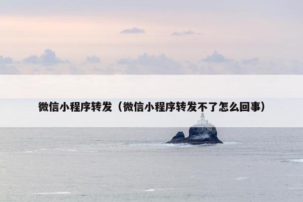 微信小程序转发（微信小程序转发不了怎么回事）