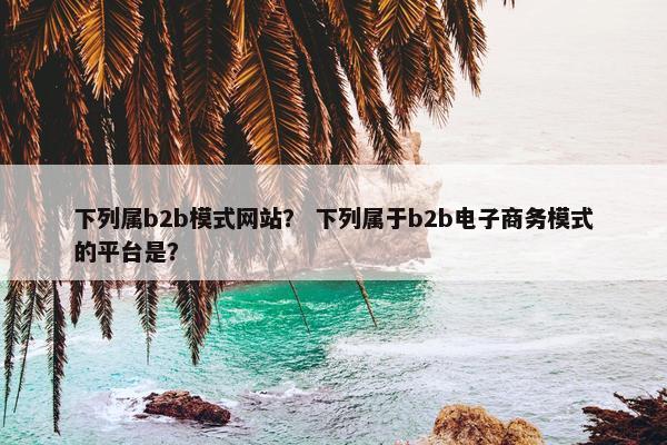 下列属b2b模式网站？ 下列属于b2b电子商务模式的平台是？