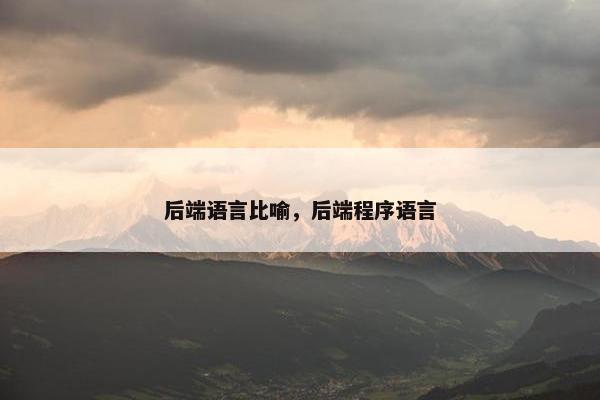 后端语言比喻，后端程序语言