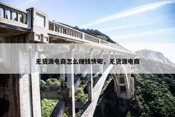 无货源电商怎么赚钱快呢，无货源电商