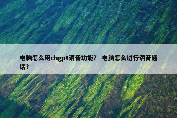 电脑怎么用chgpt语音功能？ 电脑怎么进行语音通话？
