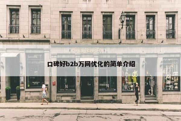 口碑好b2b万网优化的简单介绍