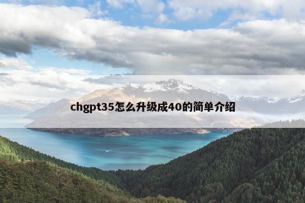chgpt35怎么升级成40的简单介绍
