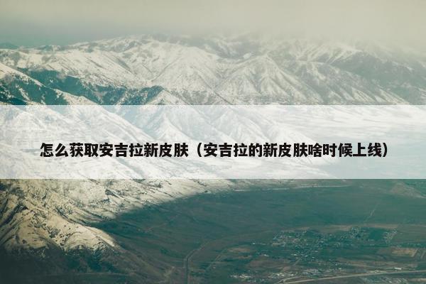 怎么获取安吉拉新皮肤（安吉拉的新皮肤啥时候上线）