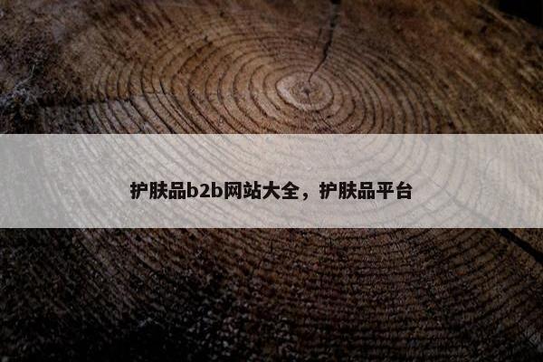 护肤品b2b网站大全，护肤品平台