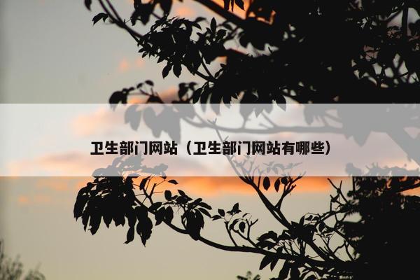 卫生部门网站（卫生部门网站有哪些）