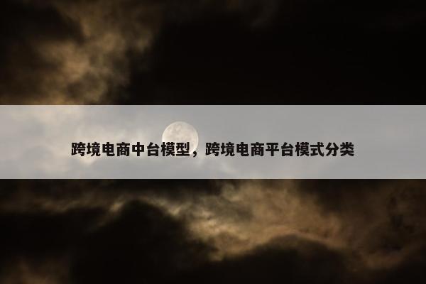 跨境电商中台模型，跨境电商平台模式分类