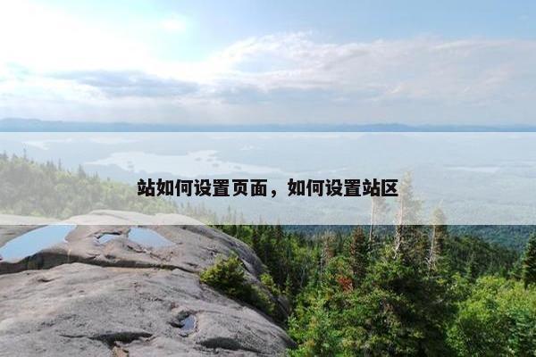 站如何设置页面，如何设置站区