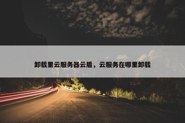 卸载里云服务器云盾，云服务在哪里卸载