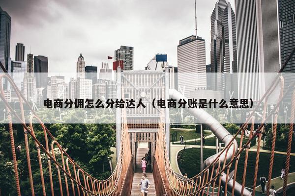 电商分佣怎么分给达人（电商分账是什么意思）