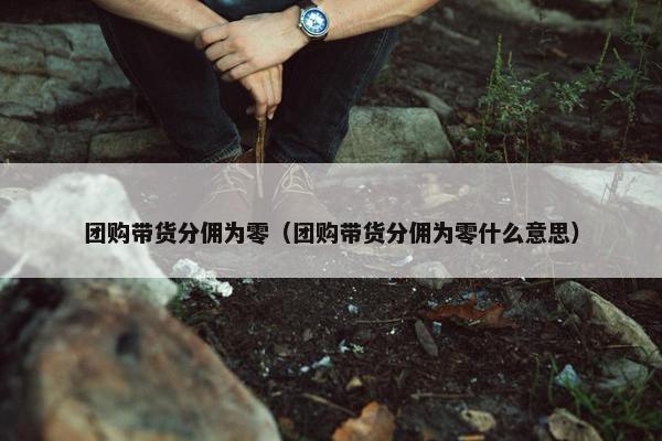 团购带货分佣为零（团购带货分佣为零什么意思）