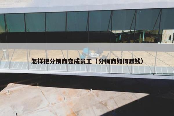 怎样把分销商变成员工（分销商如何赚钱）