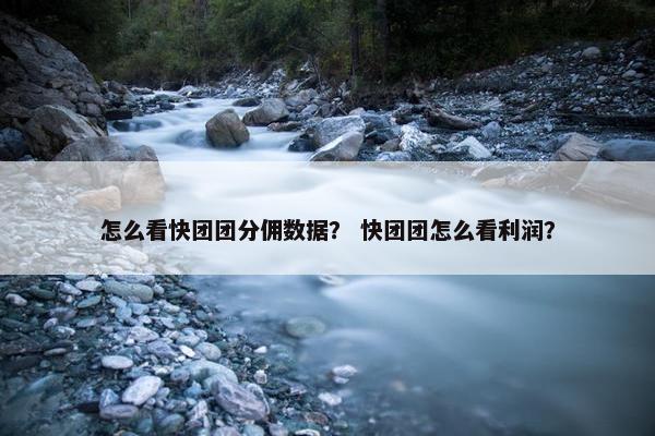 怎么看快团团分佣数据？ 快团团怎么看利润？