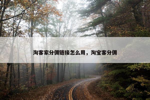 淘客家分佣链接怎么用，淘宝客分佣