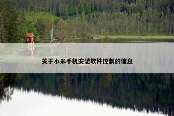 关于小米手机安装软件控制的信息
