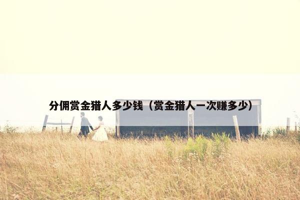 分佣赏金猎人多少钱（赏金猎人一次赚多少）
