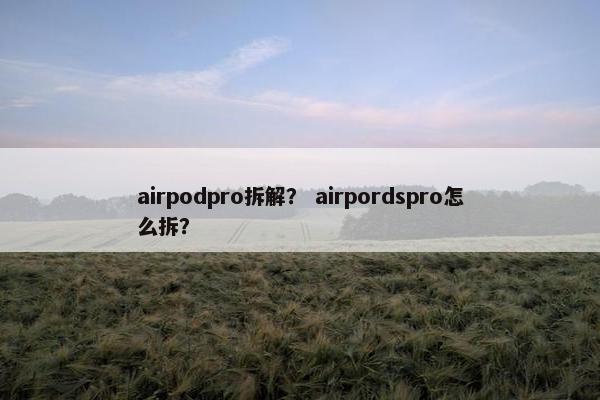 airpodpro拆解？ airpordspro怎么拆？