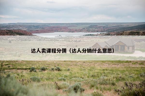 达人卖课程分佣（达人分销什么意思）