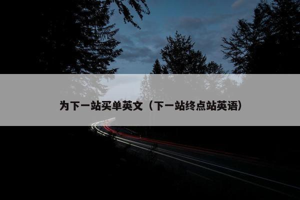 为下一站买单英文（下一站终点站英语）