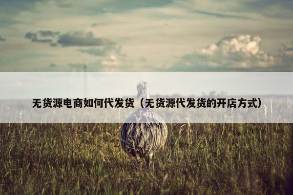 无货源电商如何代发货（无货源代发货的开店方式）