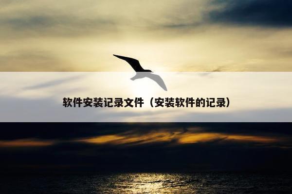 软件安装记录文件（安装软件的记录）